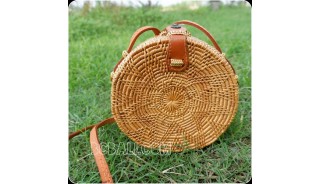 small circle star design handbag rattan grass hand woven handmade